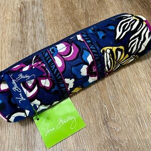 NWT Vera Bradley Navy Floral “On a Roll” Case with Pink, White & Yellow Accents